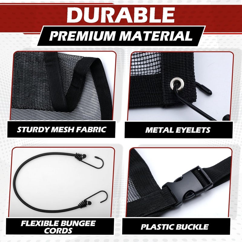 CEMZENFIX Universal Dog Car Net Barrier – Sturdy Mesh, Easy Install, Breathable Design, Easy to Clean, Flexible Bungee Cords for Adjustable Fit 23"×23" (Black) - Image 3